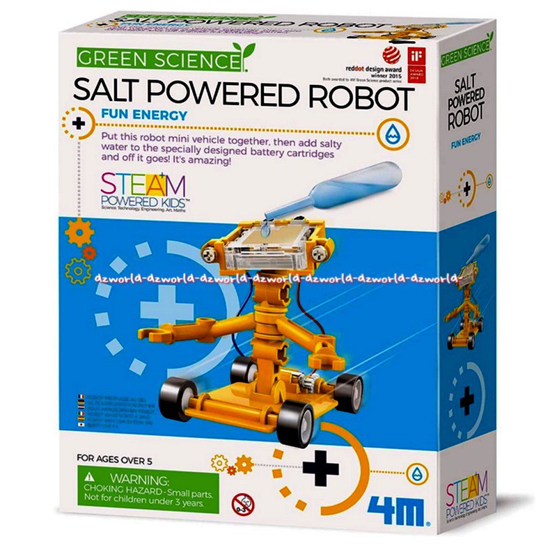 Green Science Salt Powered Robot Kit Robot DIY Membuat Robot Tentang nilai sumber daya alternatif