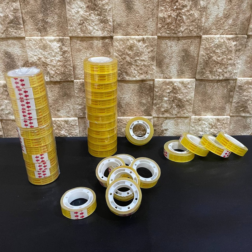 

[12 pcs] Stationery Tape BERRY 12mm x 22 yard dan Stationery Tape BERRY 12mm x 10 yard