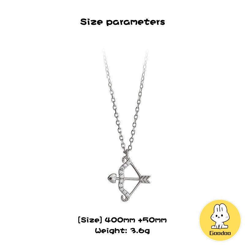 Eros Cupid's Arrow Flash Berlian Klavikula Rantai Liontin Temperamen Cahaya Mewah Busur Panah Kalung -Doo