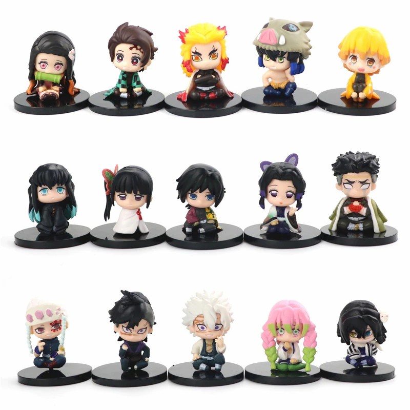 Action Figure set Anime Kimetsu No Yaiba Chibi Ver. Tanjiro Nezuko Demon Slayer Kimetsu Hashira