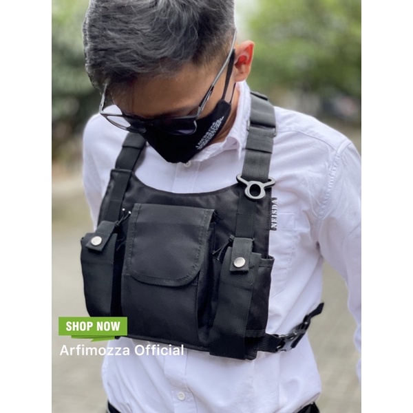 CHEST RIG BAG PACKPACK TAS DADA PRIA TERBARU ORIGNAL NEISDA BLACK V3