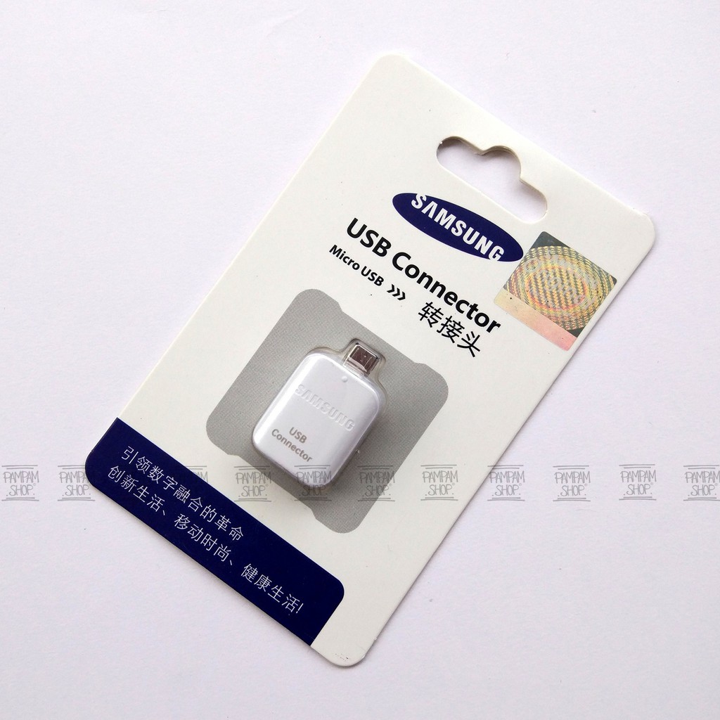 Original Samsung Micro USB to USB Connector OTG Konektor On The Go Non Kabel Conector Adaptor