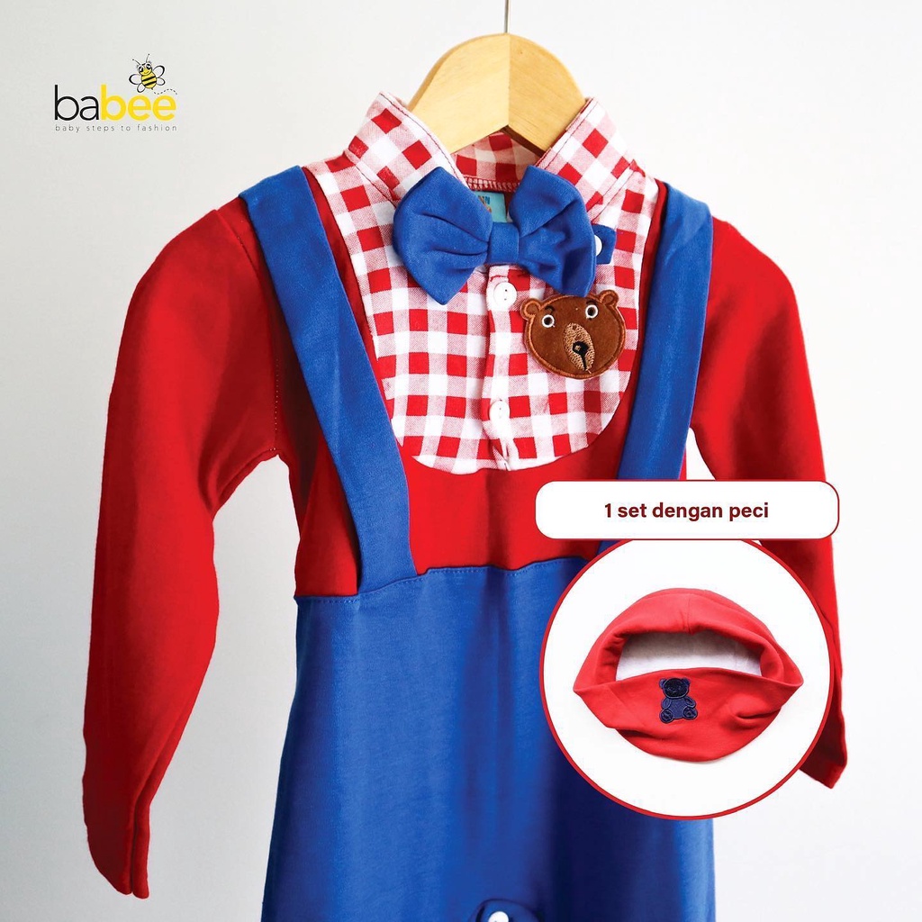 KOKO BEAR BORDIR Baju Koko Muslim Peci Bayi Cowok Anak Laki Keren Lebaran Aqiqah Murah Bestseller