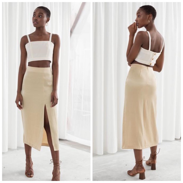slit midi skirt