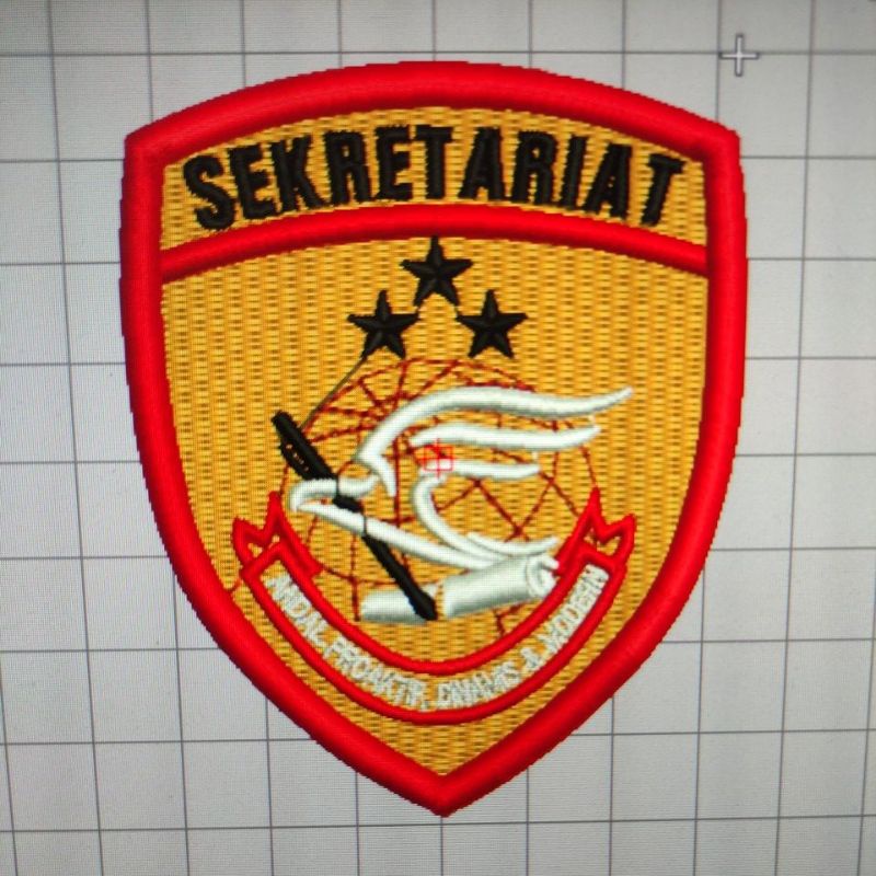 logo Sekretariat Polri Bordir Timbul 3d