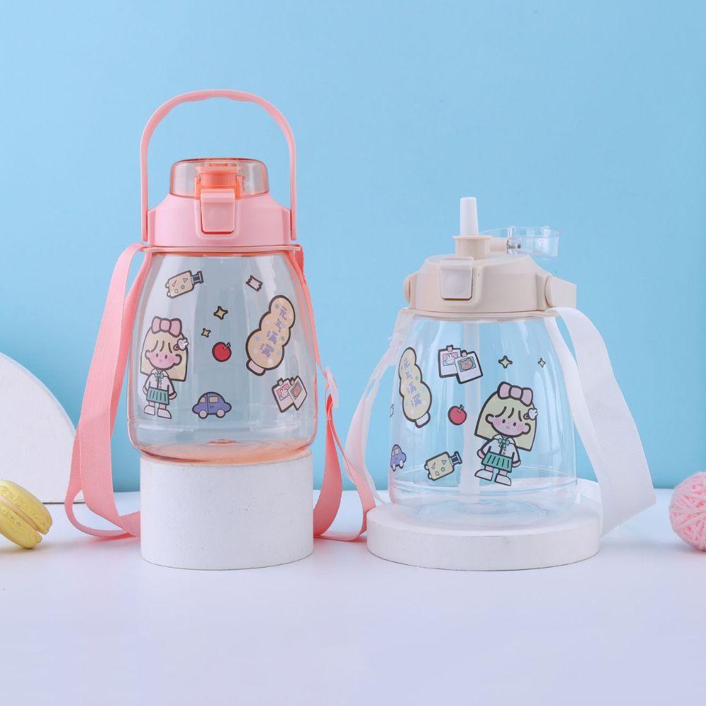 [Elegan] Cangkir Air Dengan Sedotan Cewek Portabel 1300ml Minum Musim Panas Kapasitas Besar Big Belly Cup