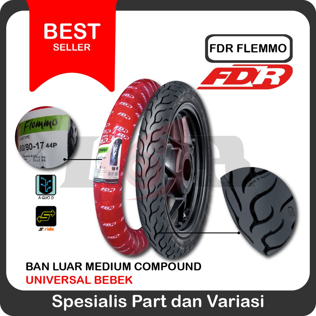 FDR 80/90-17 Flemmo Tubetype Ban Motor Bebek Original 100%