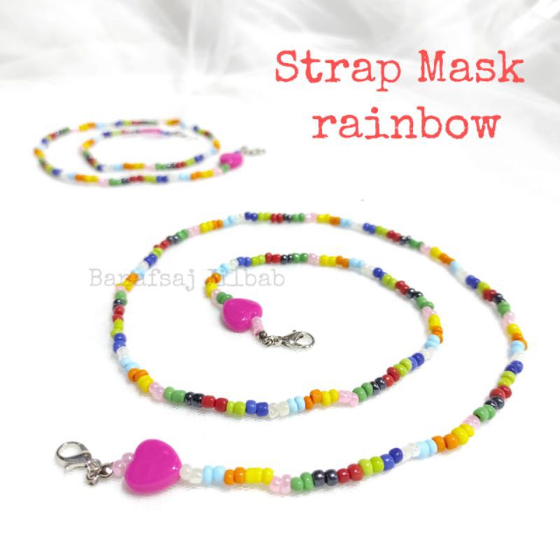 Strap Masker / Strap Mask / Kalung Masker / Tali Masker / Pengait Masker Rainbow