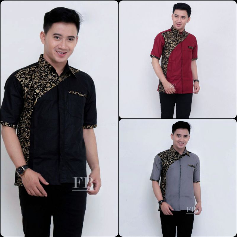 BAJU BATIK PRIA ABADI BATIK KEMEJA BATIK PRIA LENGAN PENDEK