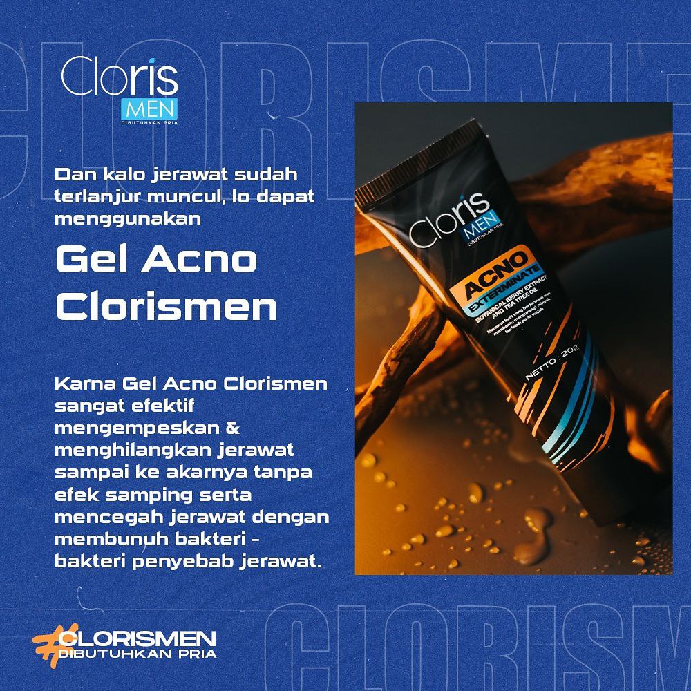 Clorismen ACNO EXTERMINATE Krim Obat Penghilang Jerawat Komedo Wajah Hidung Pria Bpom Original