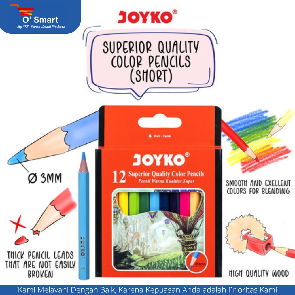 

JOYKO Pensil 12 Warna Pendek CP-102