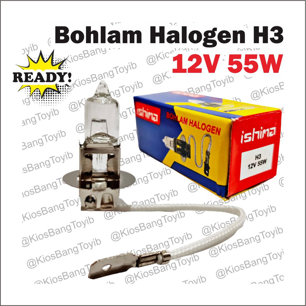 Bohlam Dop Lampu Depan Halogen H3 Original 12V 55W ★𝐈𝐒𝐇𝐈𝐌𝐀★