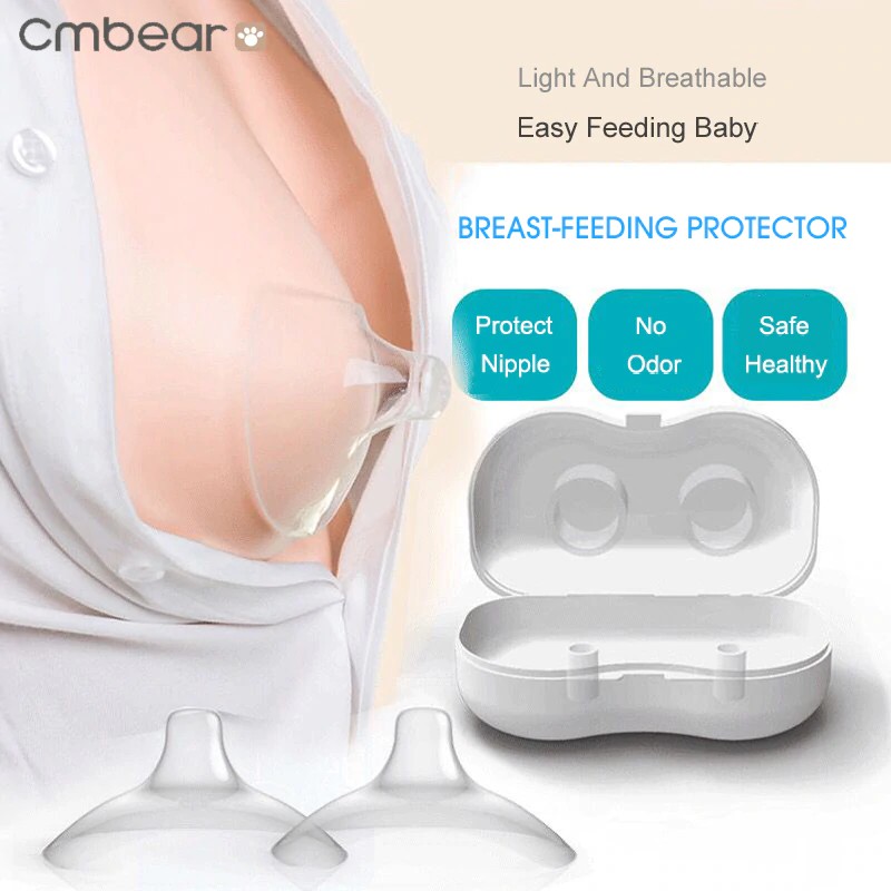 Cmbear 2 Pcs Silicone Nipple Protectors Feeding Mothers Shields Nipple Protection ZRB-0700