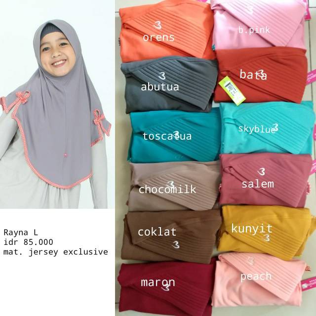 Jilbab Instan Anak Pasmira Rayna L - Hijab Kerudung Anak Pasmira Kids