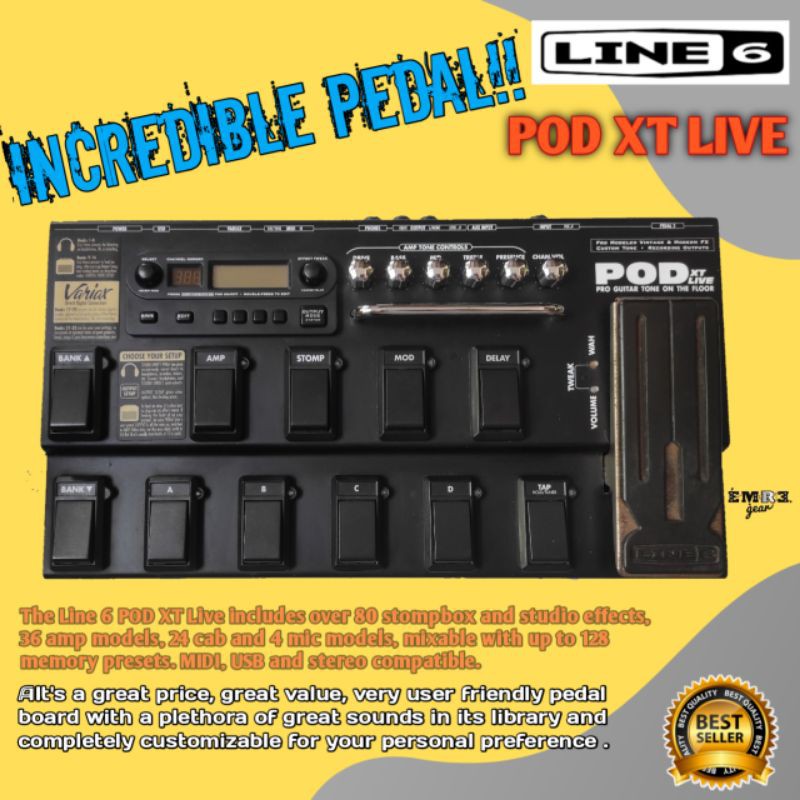 line6 pod xt live xtl pedal efek gitar