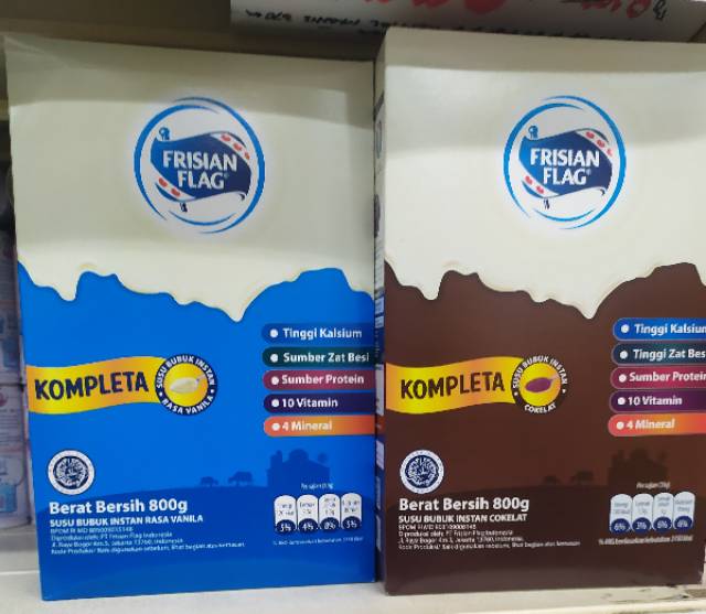 FRISIAN FLAG KOMPLETA COKELAT &amp; VANILA 800 gram SUSU BUBUK INSTAN