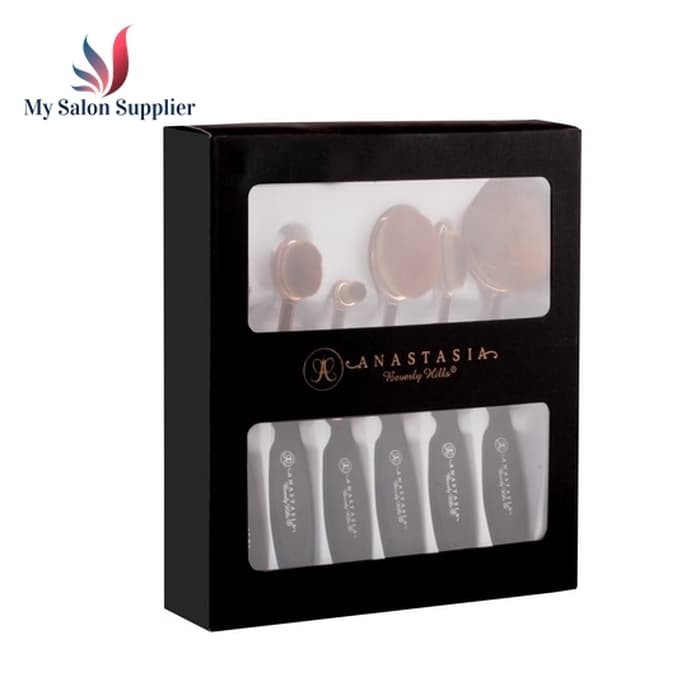 Kuas Oval Make Up Brush Set isi 6 Hitam Merk