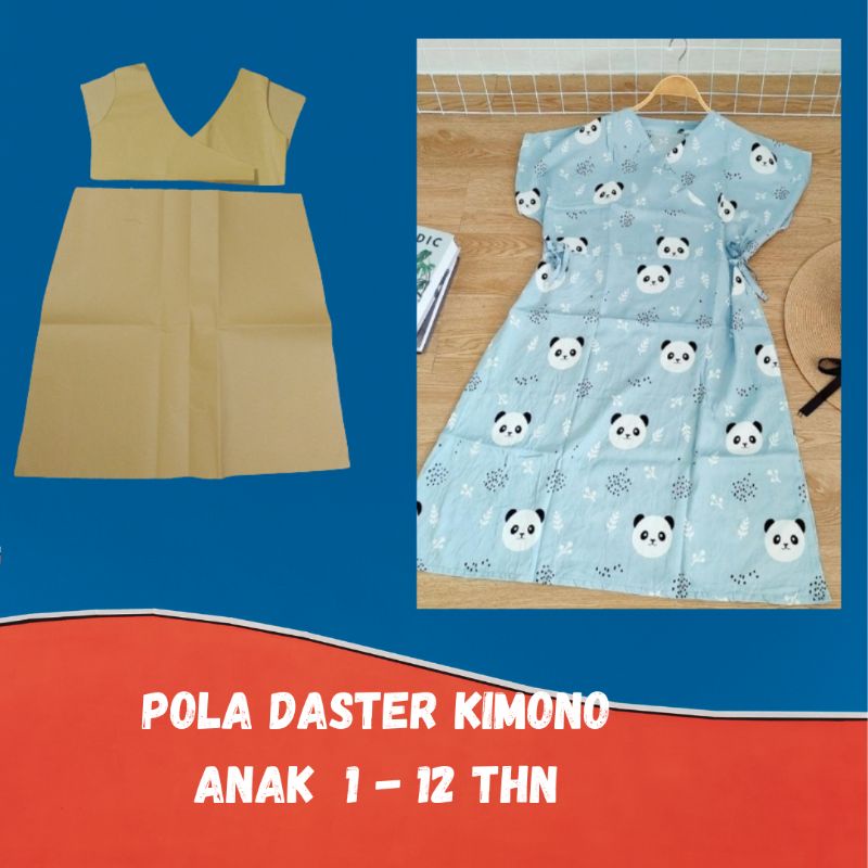 pola intans daster kimono kids / pola jiplak