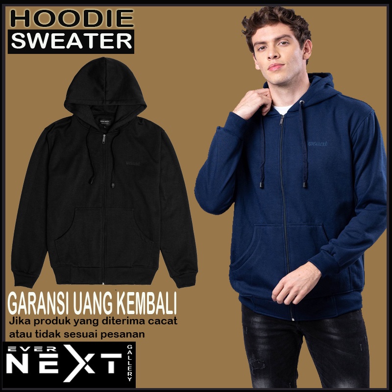 Sweater basic hoodie unisex polos zipper jaket hoodie pria wanita original distro terbaru kualitas import premium branded