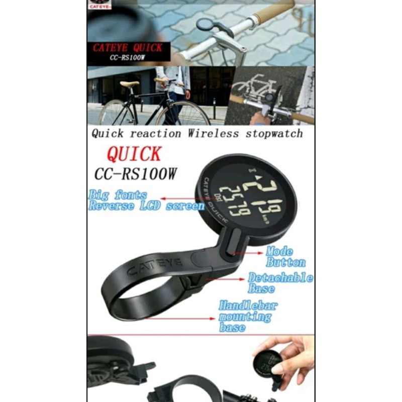 Speedometer sepeda cat eye CC-RS100W. Quick wireless