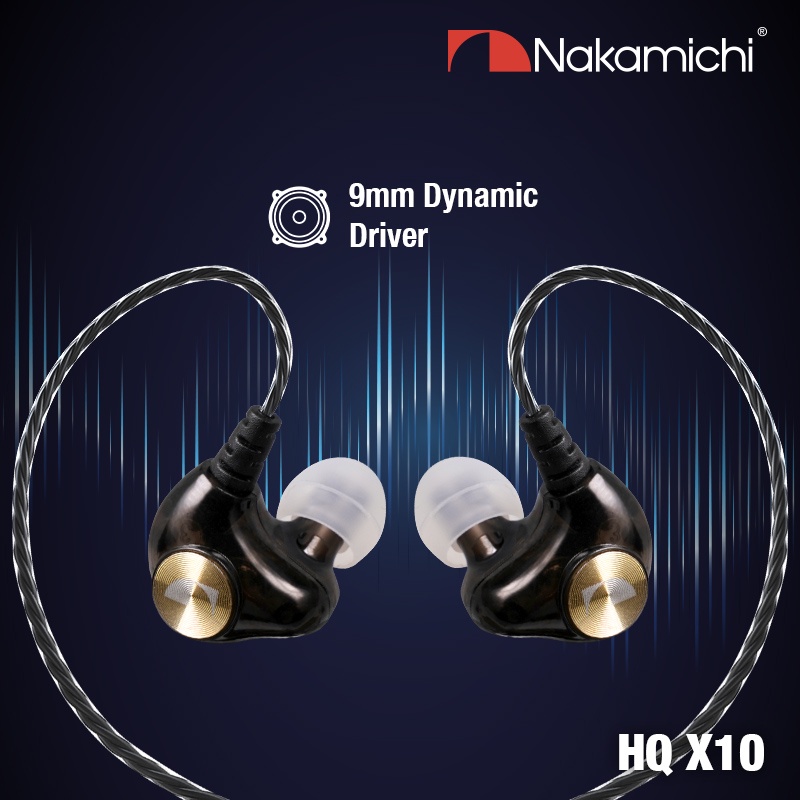 Nakamichi HQ X10 Dynamic Driver In Ear Monitor Wired Earphone Mic