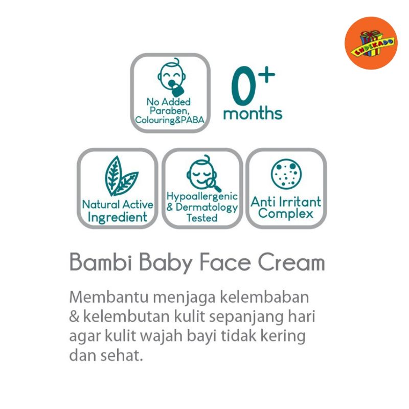 BAMBI BABY FACE CREAM 50ml - Krim Wajah Bayi