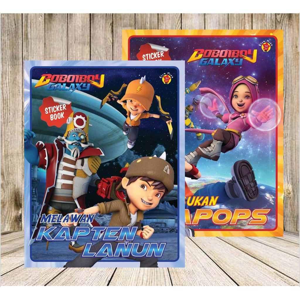 Aktivitas Buku Stiker Sticker book Boboiboy galaxy anak cowok Wipe Clean menggunting mewarnai