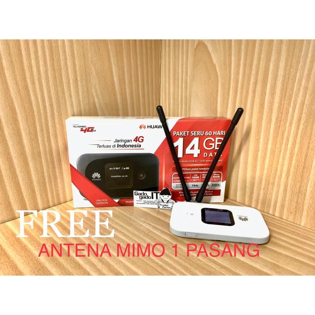 PAKET MODEM HUAWEI E5577 MIFI ROUTER TELKOMSEL 14GB & ANTENA MIMO (UNLOCK)