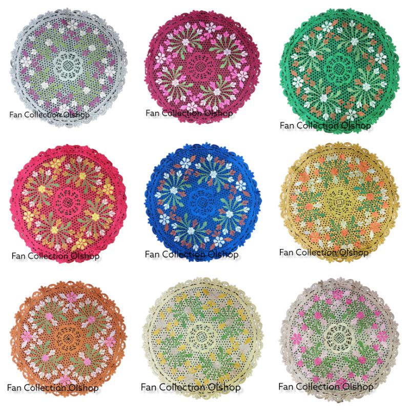 Taplak Meja Tamu Bulat Bordir Taplak Meja Hias Modern Taplak Shabby Bunga