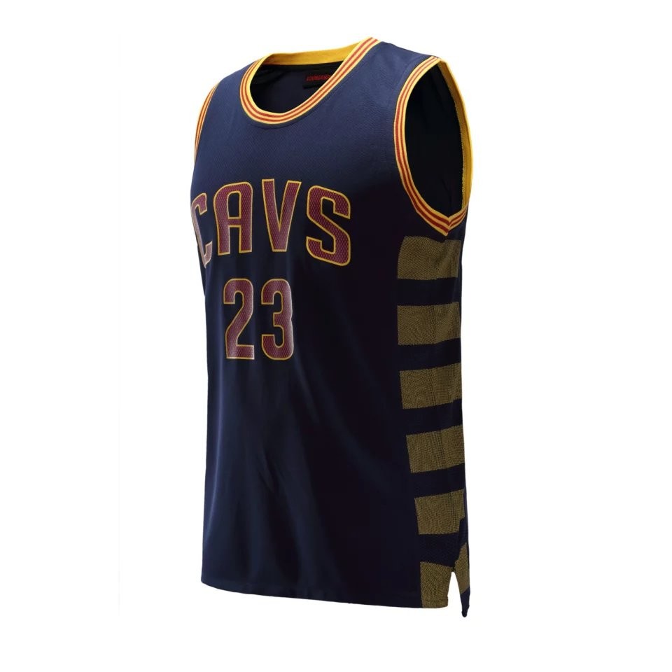 Jersey Basket Cavaliers NO 23 JAMES Warna Biru Tua Untuk Dewasa