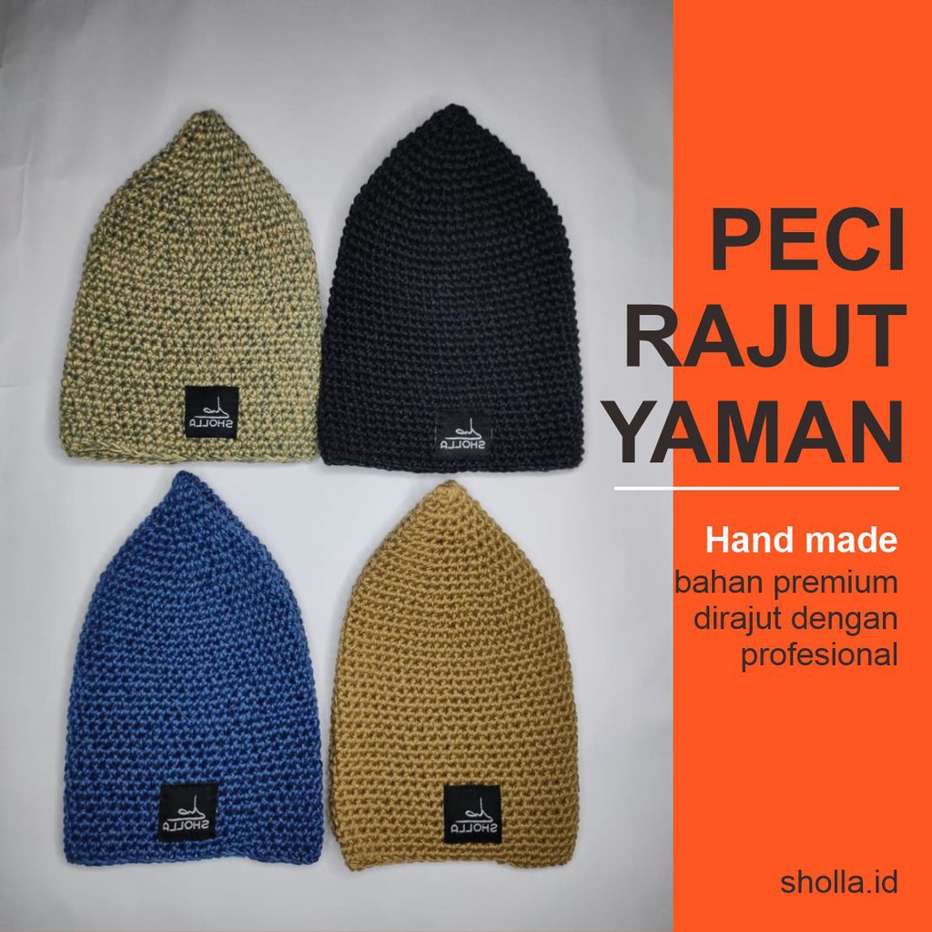 Peci Rajut Yaman Dewasa Original Premium Super Tebal / Peci Rajut Yaman Premium