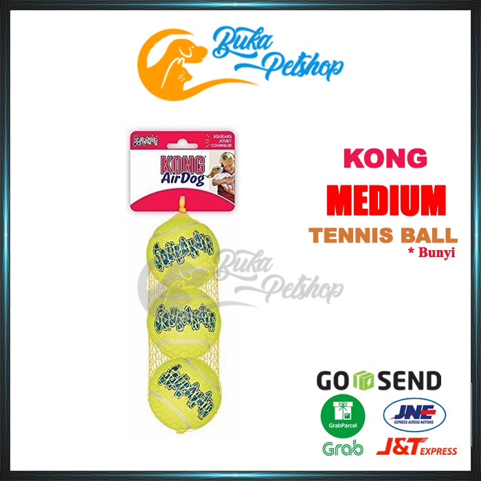 Mainan Bola Tennis Anjing Bunyi KONG SQUEAKAIR TENNIS BALL Medium (3pc)