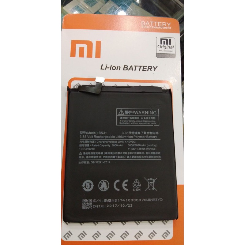 Battery Batre Baterai Xiaomi Redmi 5X BN31