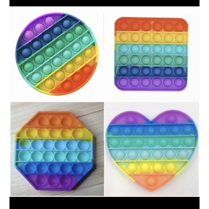 POP IT RAINBOW KEKINIAN MAINAN ANAK KARAKTER RAINBOW VIRAL PUSH POP BUBBLE MAINAN-BENUA DUNIA-1