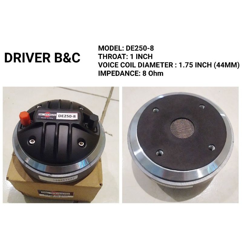 Driver Tweeter BNC B&C DE250-8 DE 250-8 TERBAIK
