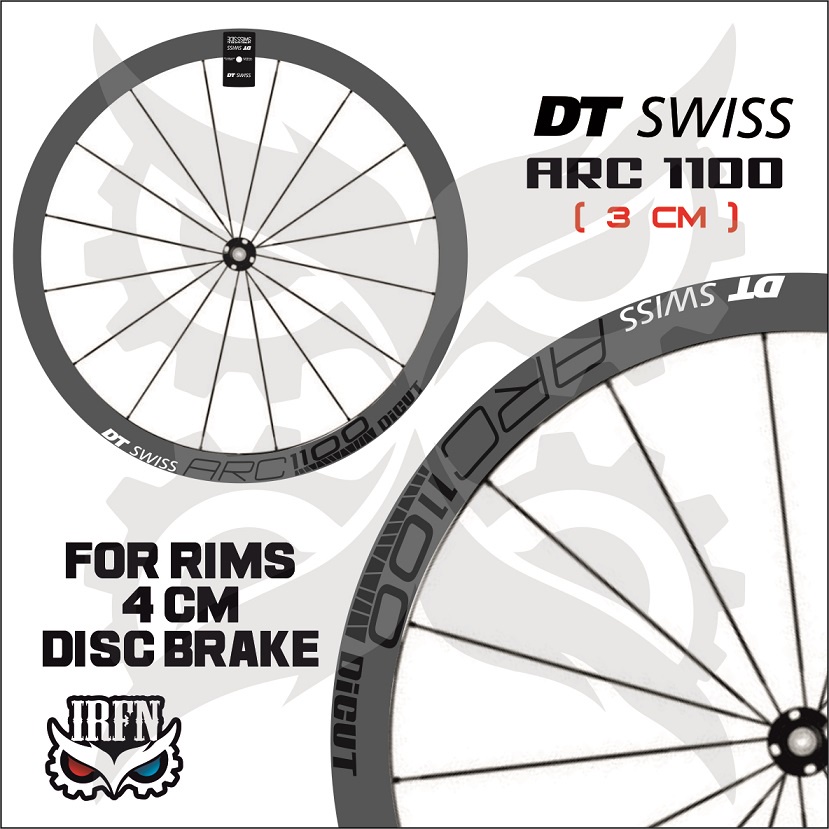 Stiker decal rims DT SWISS ARC 1100 untuk rims 4 cm