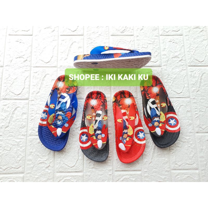 SANDAL JEPIT ANAK LAKI 2015-3 AVENGERS CAPTAIN AMERICA KARET SENDAL JAPIT