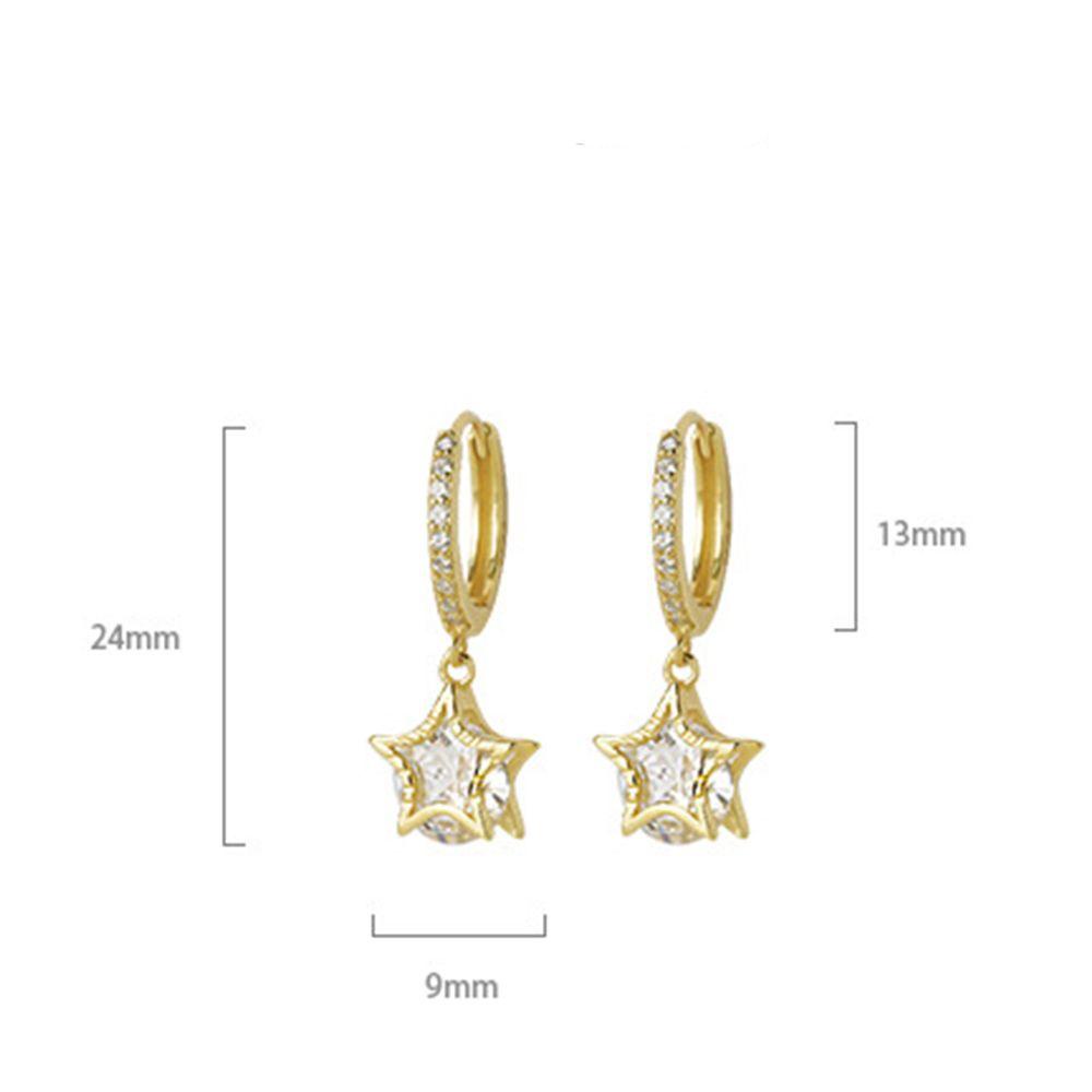 Mxbeauty Wanita Hoop Earrings Minoritas Kepribadian Pesta Berlian Imitasi Baroque Lady Star Pendant Earrings