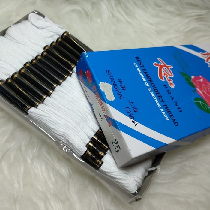 Benang Sulam Rose Brand Putih