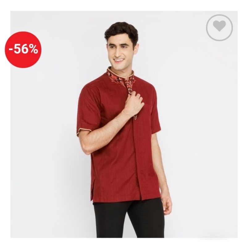 Baju Koko Atlas Premium Single Merah