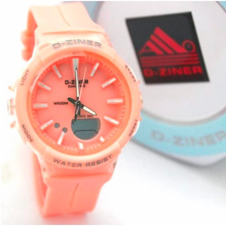 [BAJ] JAM TANGAN SPORT PRIA WANITA DUAL-TIME D-ZINER DZINER DZ-8242 ORIGINAL WATER RESSIST MURAH