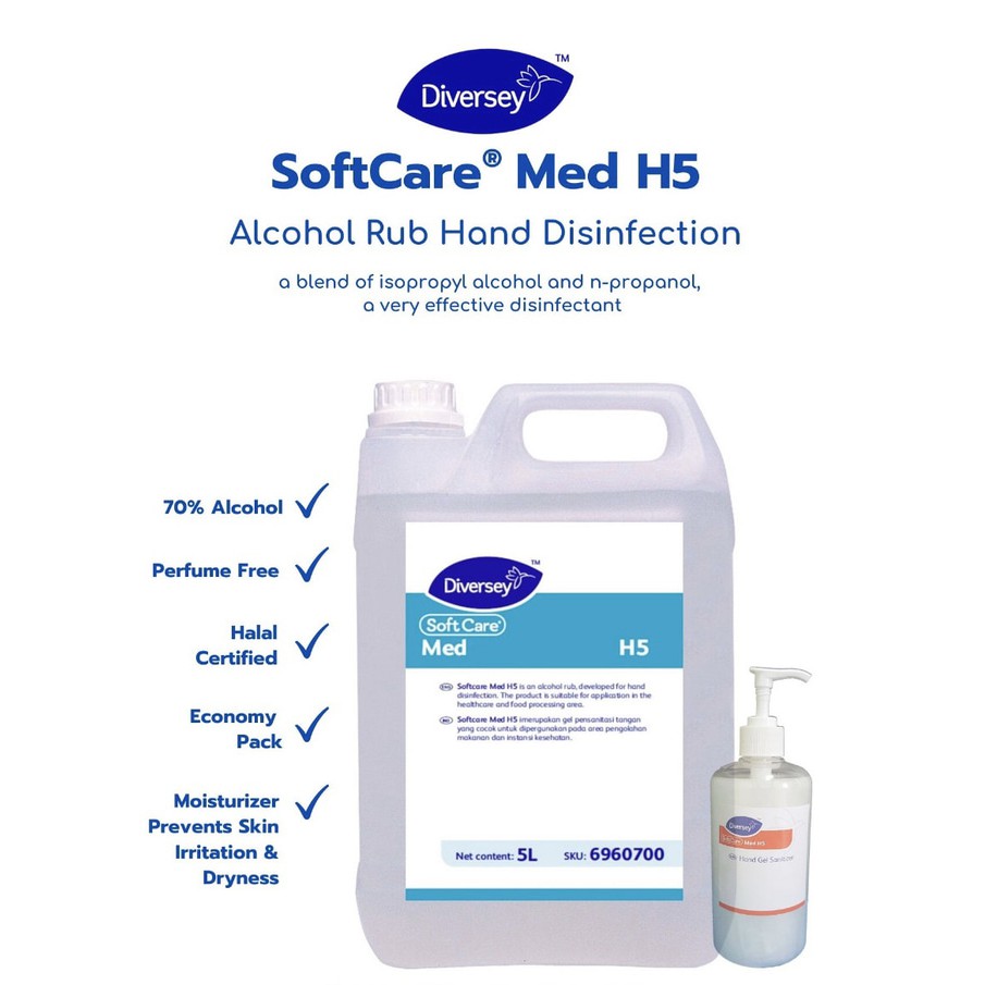 Hand Sanitizer Diversey / SoftCare Med H5 ( 100ML ) & ECOLAB Hand Sanitizer