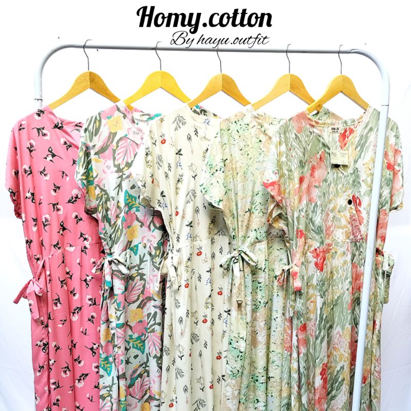DASTER KIMONO PANJANG HOMY.COTTON LD 115* / DASTER RAYON PANJANG KIMONO KEKINIAN / HOMEDRESS KIMONO 