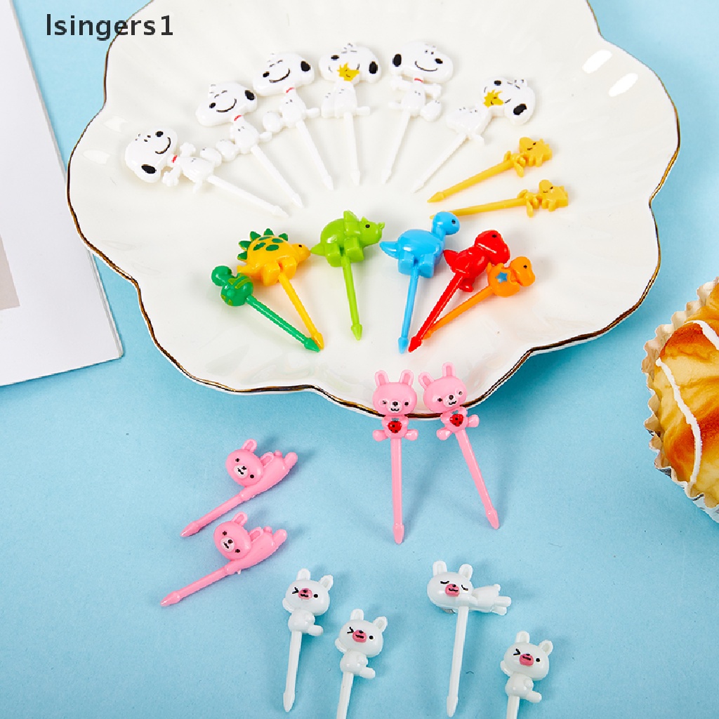 (lsingers1) 22pcs / Set Garpu Buah / Dessert / Sandwich Desain Kartun