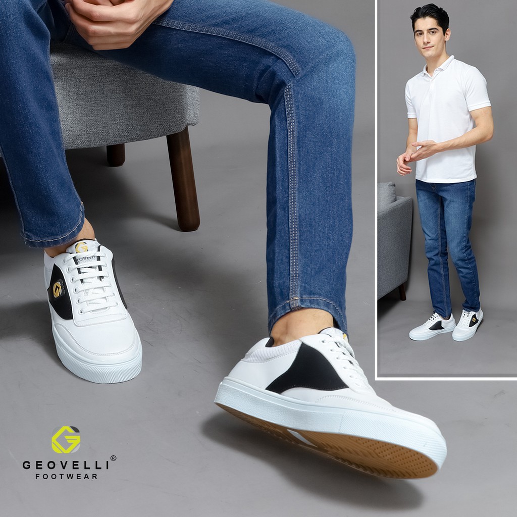 Sepatu Sneakers Casual Geovelli White Limited Edition Sepatu Pria Sneakers Premium High Quality