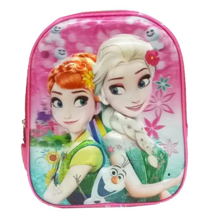 Tas Anak TK Ransel LAMPU + Music Import Frozen 5D Timbul Hologram