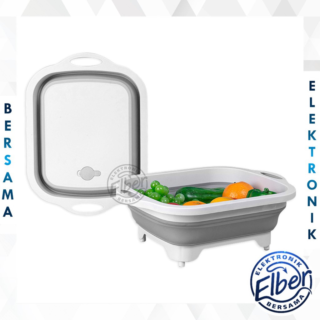 Elber HL0116 Alat Dapur Baskom Lipat Silicone Talenan Baskom Serbaguna