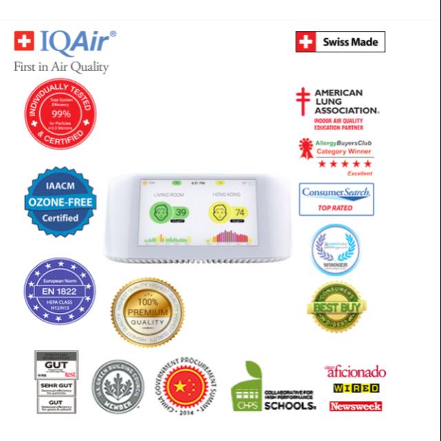 IQAir - AirVisual Pro Air Quality Monitor (SWISS)