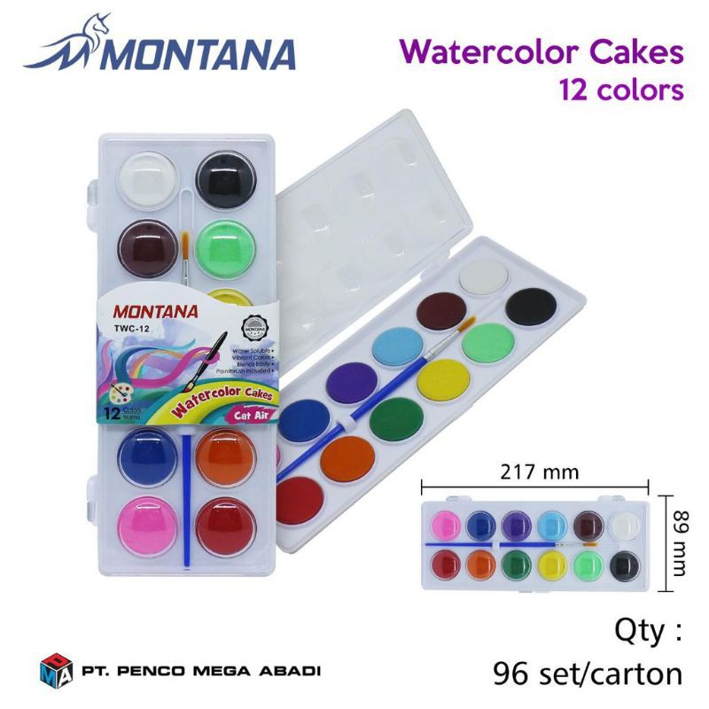 

Water color Cakes 12 Warna dan 24 Warna