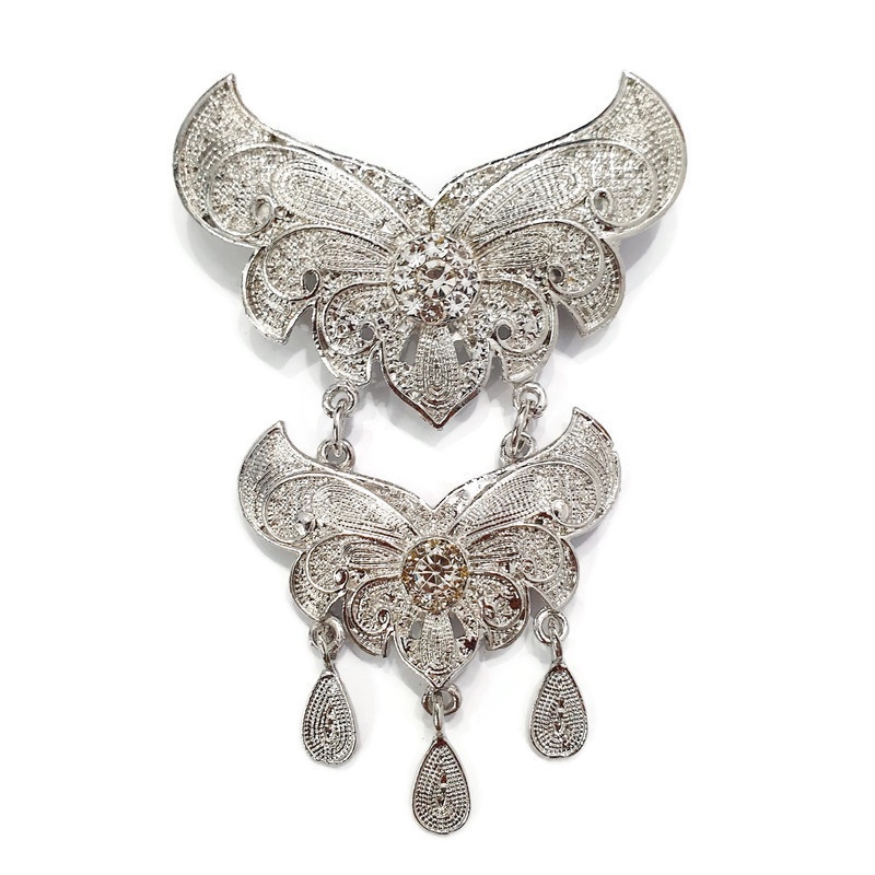 Bros Kebaya Etnik Kutubaru Susun 2/Bros Pesta Hijab Tingkat Tumpuk Yogja-A - Silver